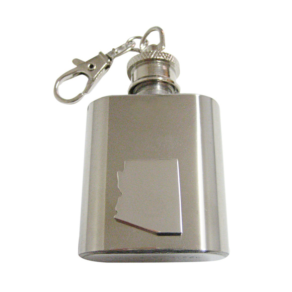 Arizona State Map Shape 1oz Keychain Flask - Picture 1 of 1